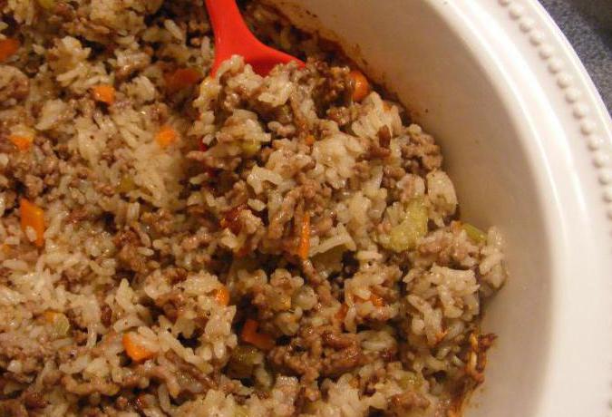Kā pagatavot rīsu kastroli ar malto gaļu krāsnī - vislabākās receptes